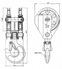 Двухблочная крюковая подвеска на 5 тн (диаметр каната 13,5 мм) - Производство кран-балок, тельферов и грузоподъемного оборудования