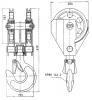 Двухблочная крюковая подвеска 6,3 тн (диаметр каната 13,5 мм) - Производство кран-балок, тельферов и грузоподъемного оборудования
